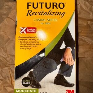 FUTURO Revitalizing Casual Socks for Men - Black Large
